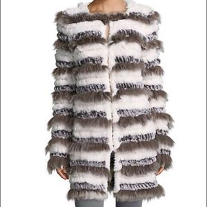 Never Worn Adrienne Landau 100% Fox & Rabbit Coat